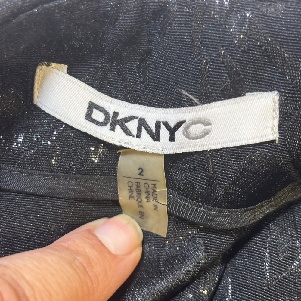 DKNYC Womens Black Metallic Floral Brocade Pleated Mini Skirt Size 2 A-Line - Picture 6 of 11